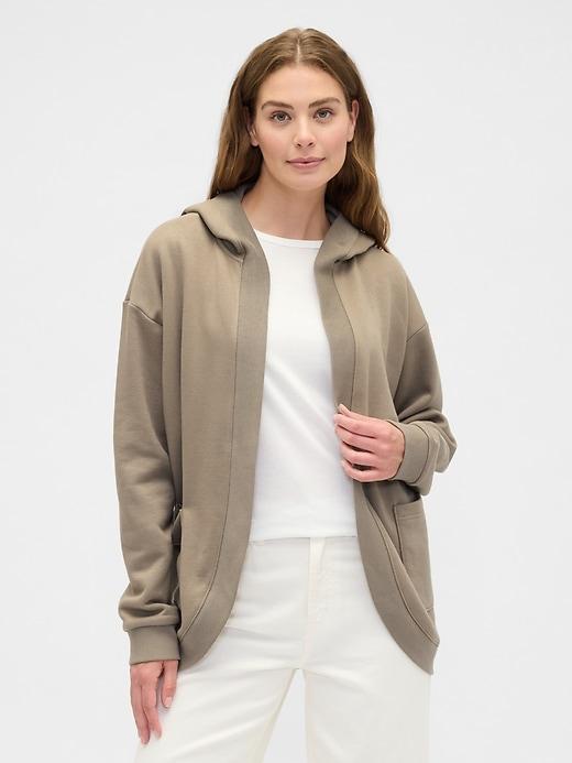 oversized open-front hoodie