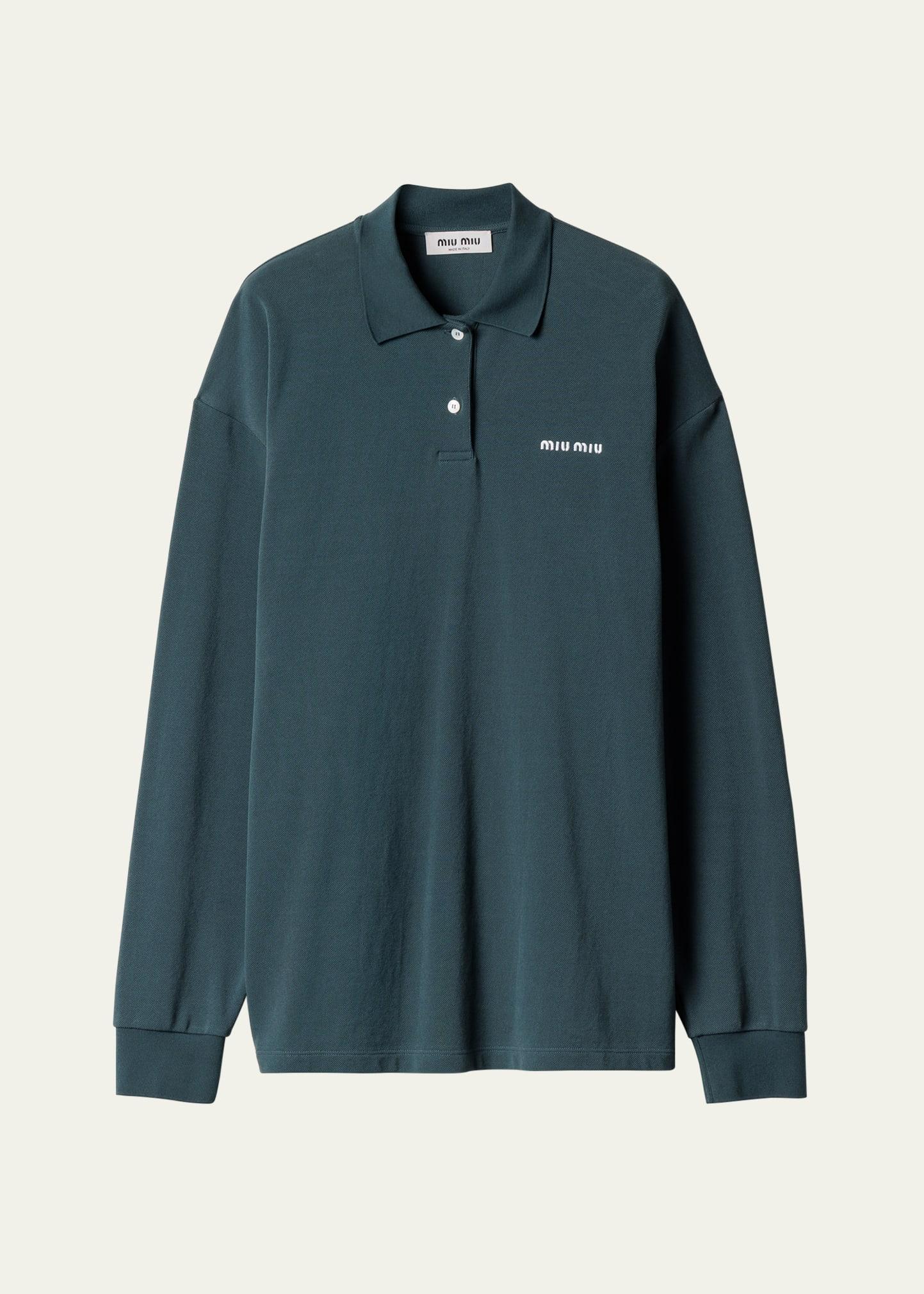 oversized pique polo shirt