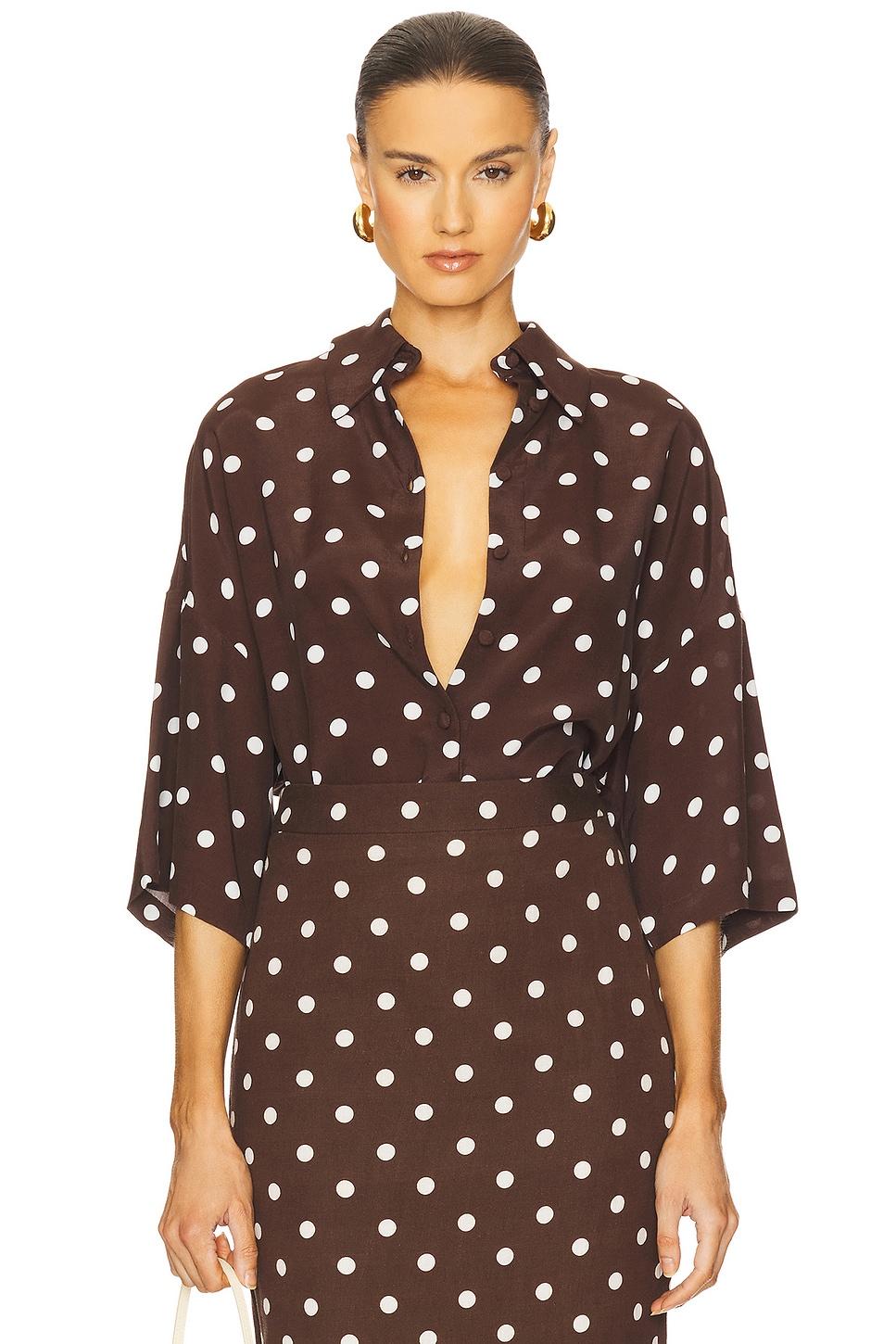 oversized polka dot shirt