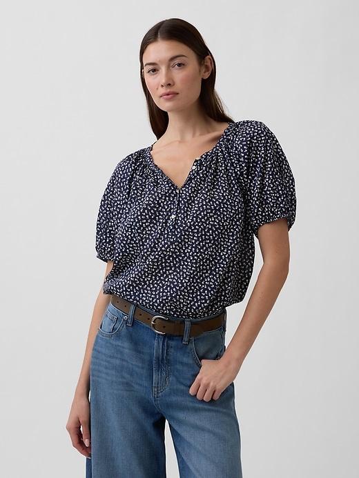 oversized puff sleeve top