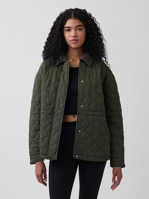 oversized quilted field jacket