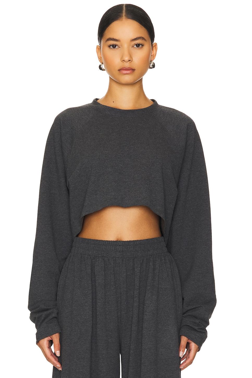 oversized raglan sleeve cropped top