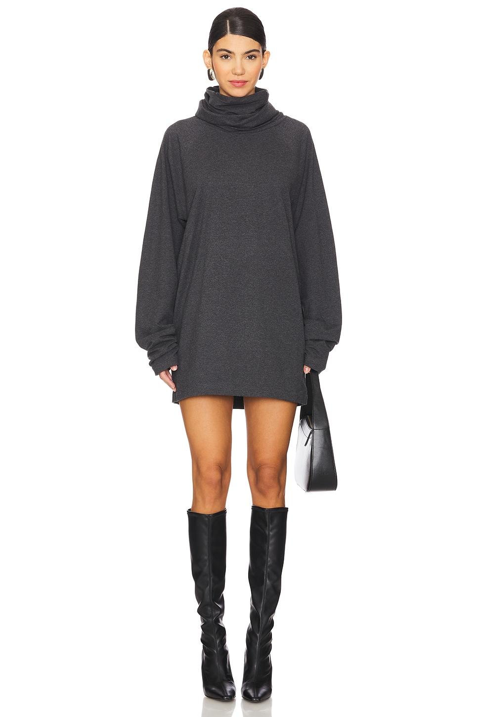 oversized raglan sleeve turtleneck mini dress