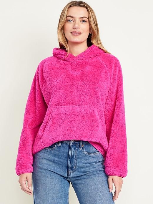 oversized sherpa pullover hoodie