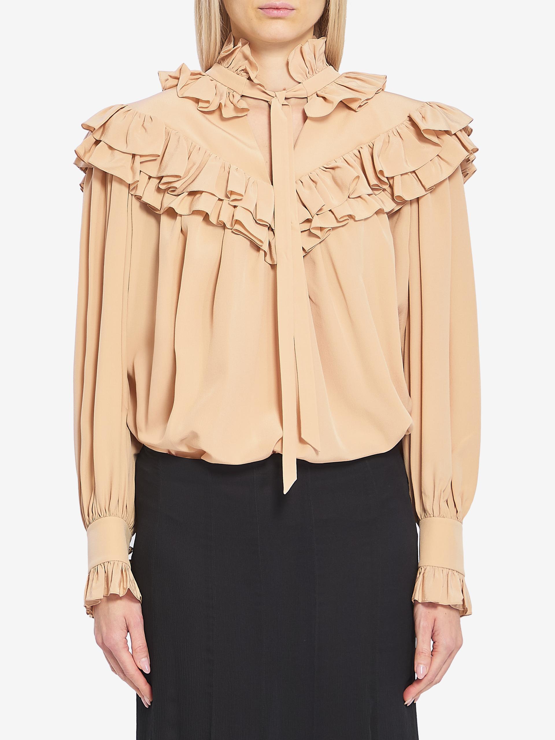 oversized shirt with ruffles