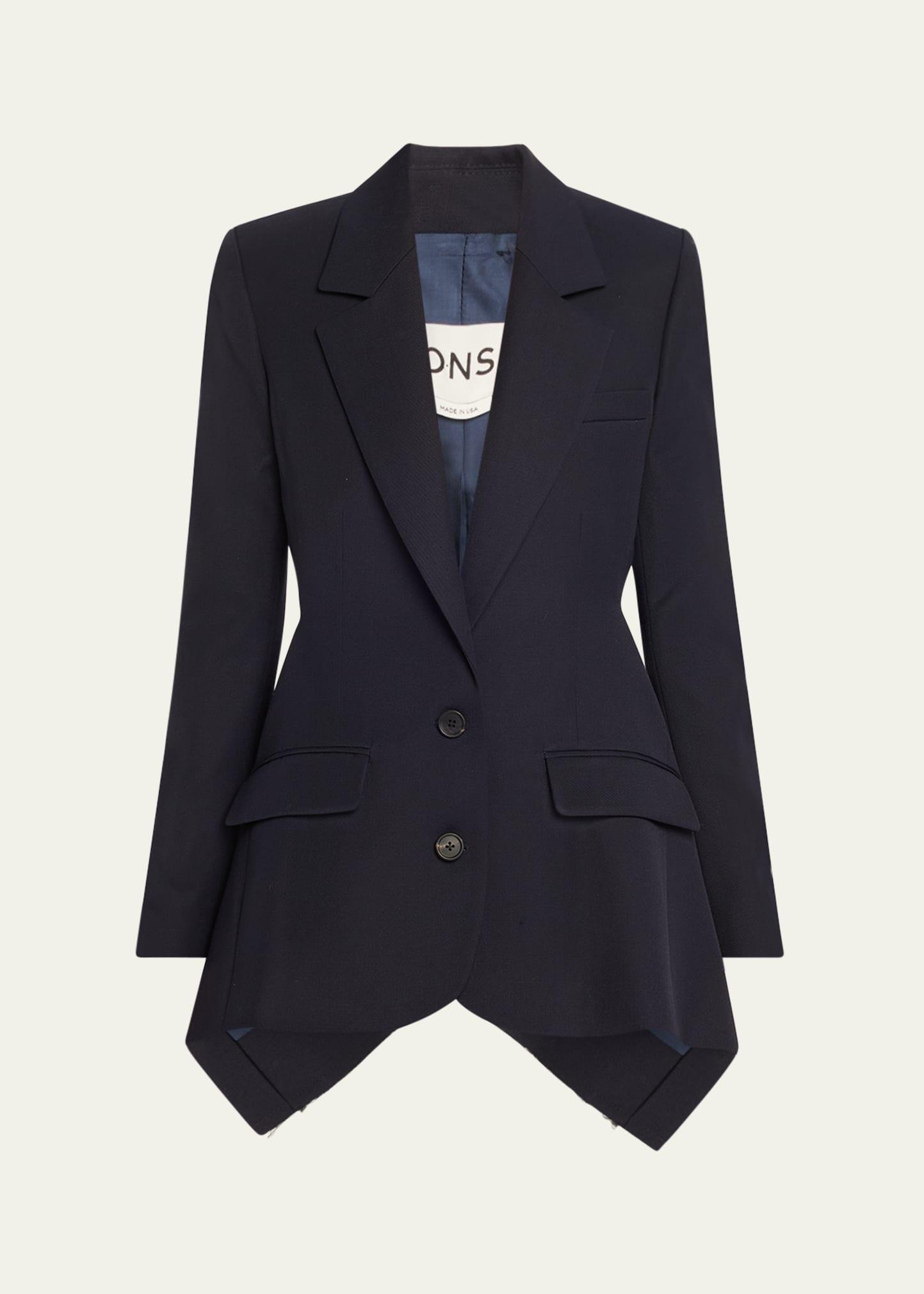 oversized slashed wool blazer jacket