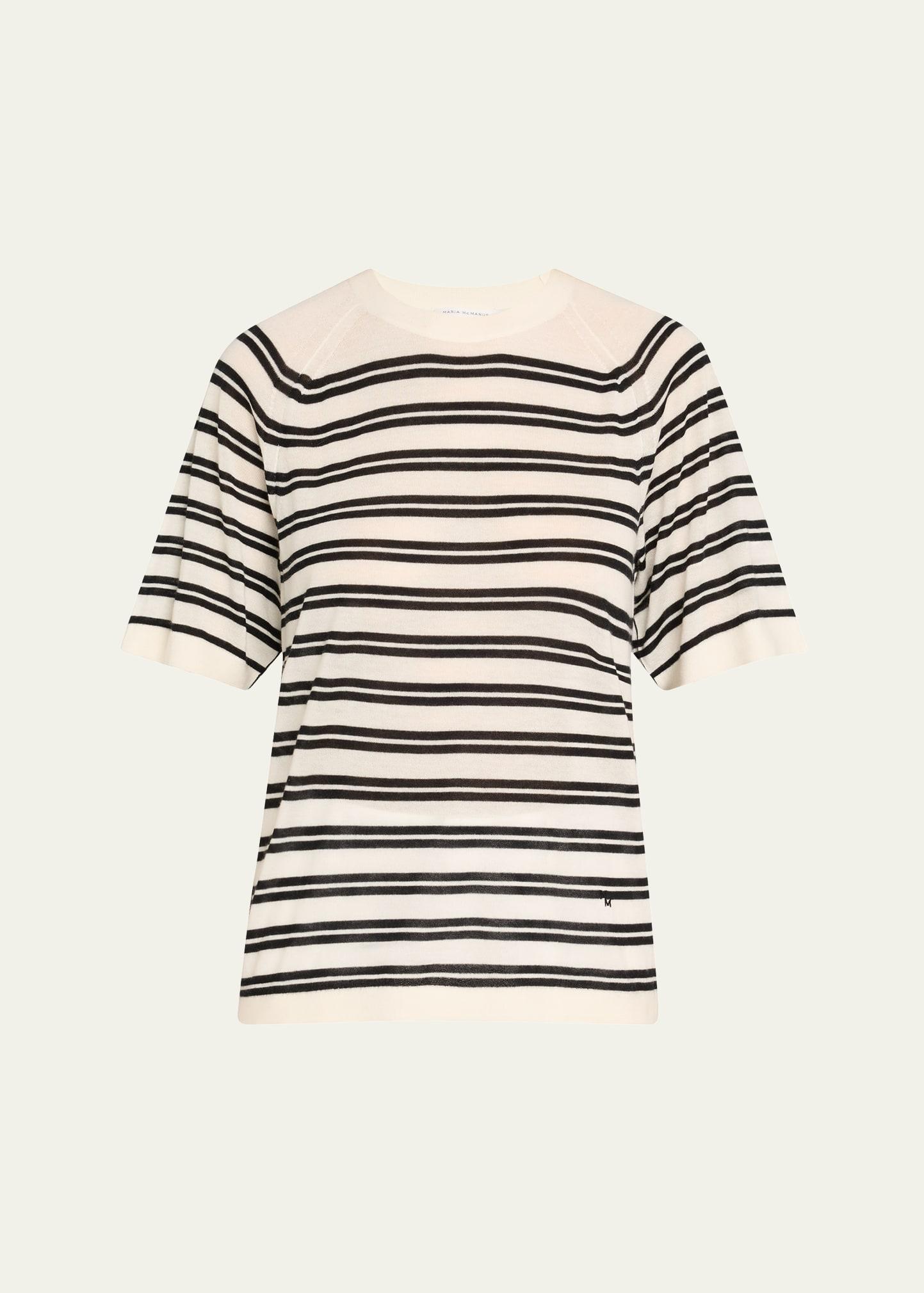 oversized stripe cashmere t-shirt