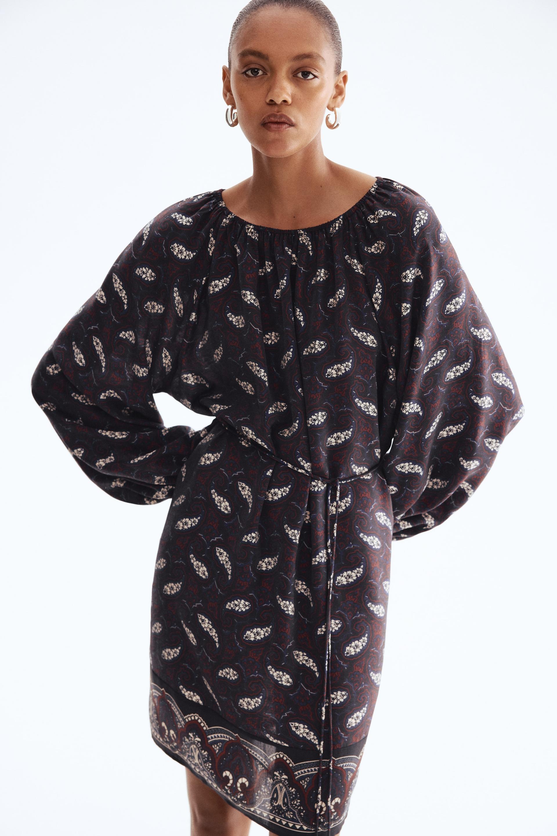 oversized tie-belt dress