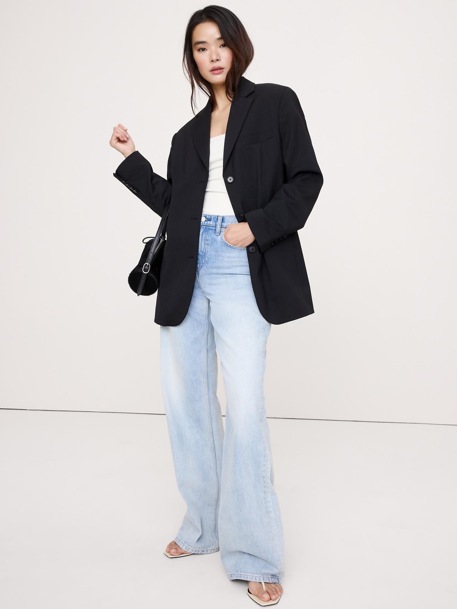 oversized twill blazer