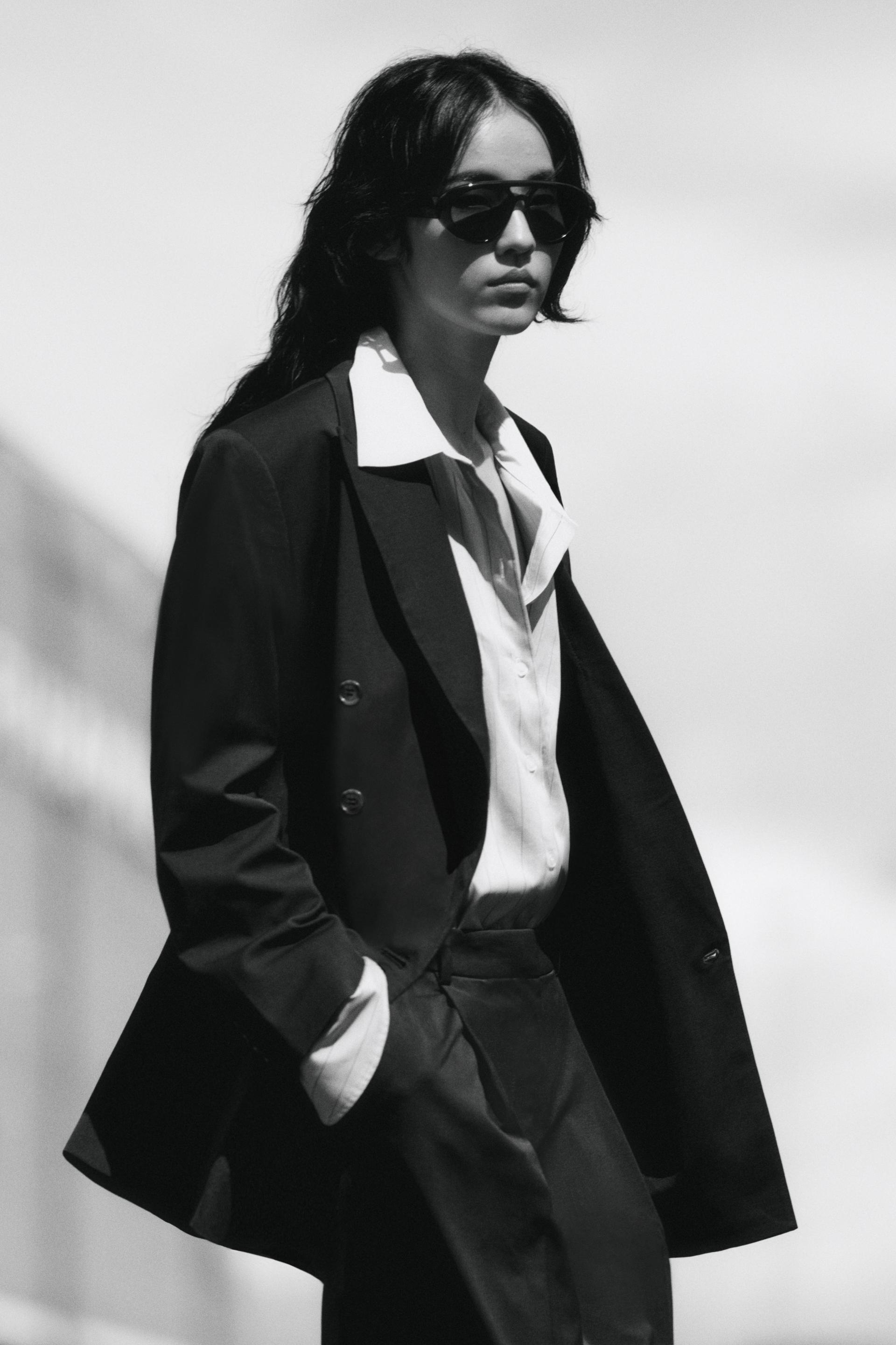 oversized twill blazer