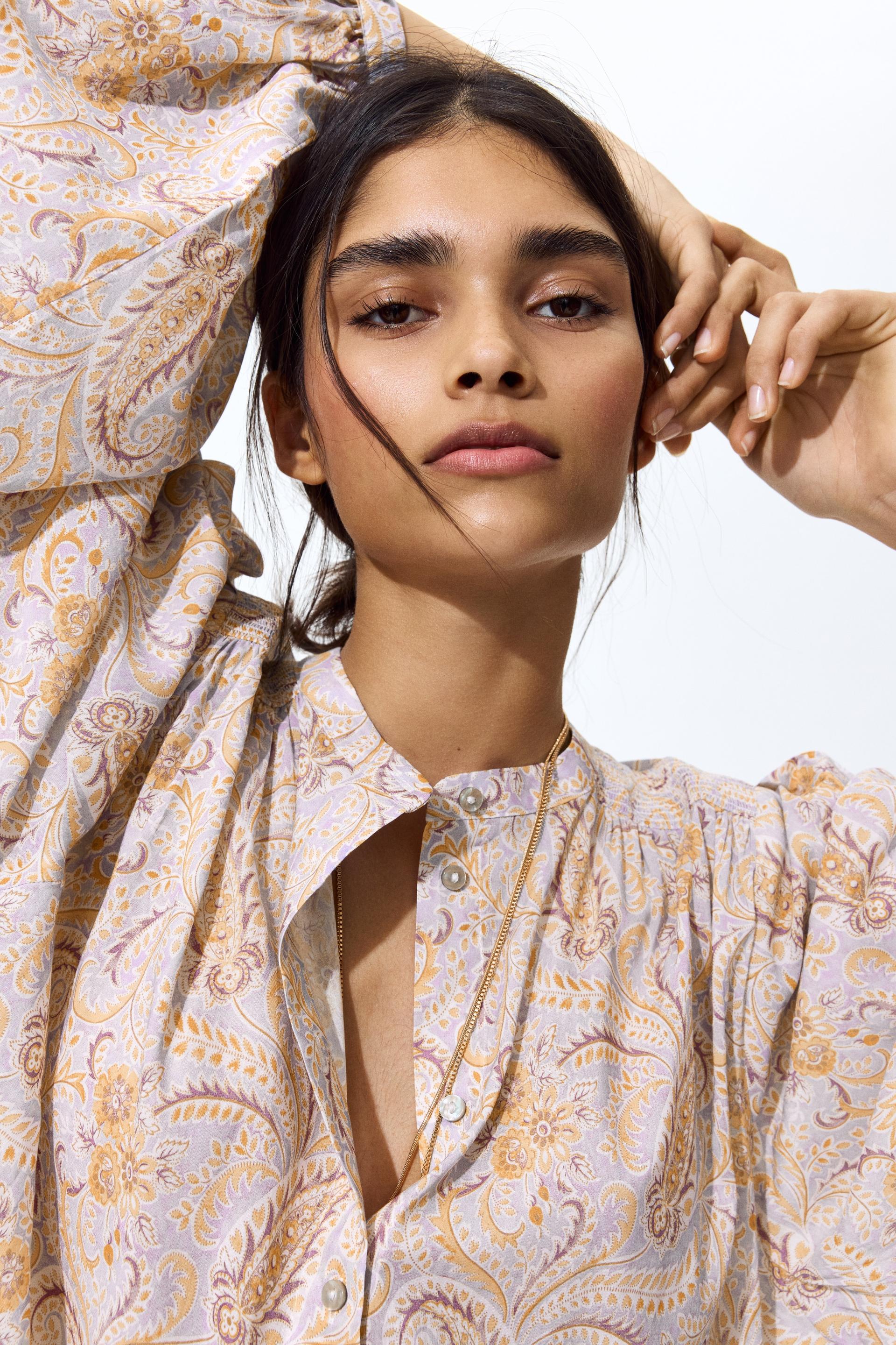 oversized viscose-blend blouse