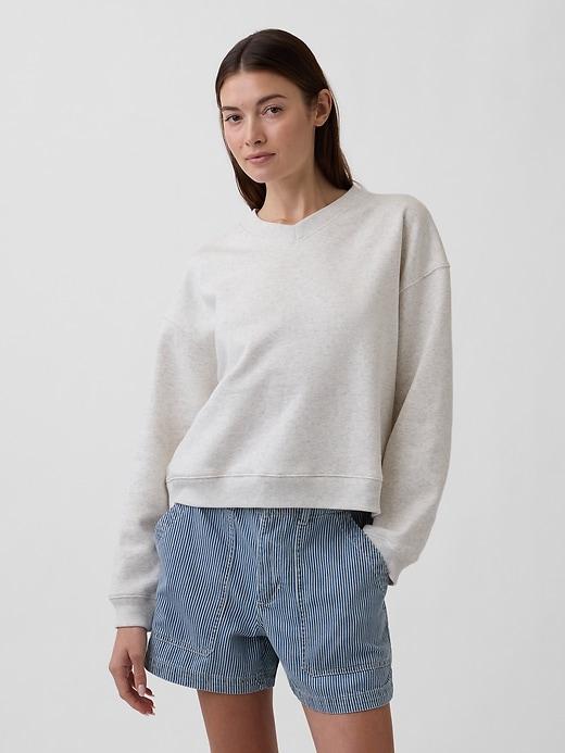 oversized wedge v-neck sweatshirt
