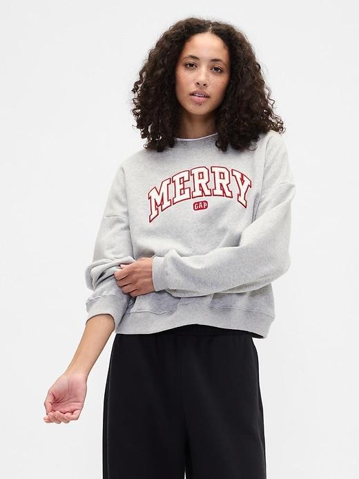 oversized wedge valentine's day graphic sweatshirt