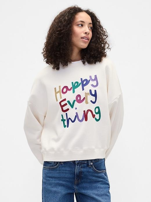 oversized wedge valentine's day graphic sweatshirt