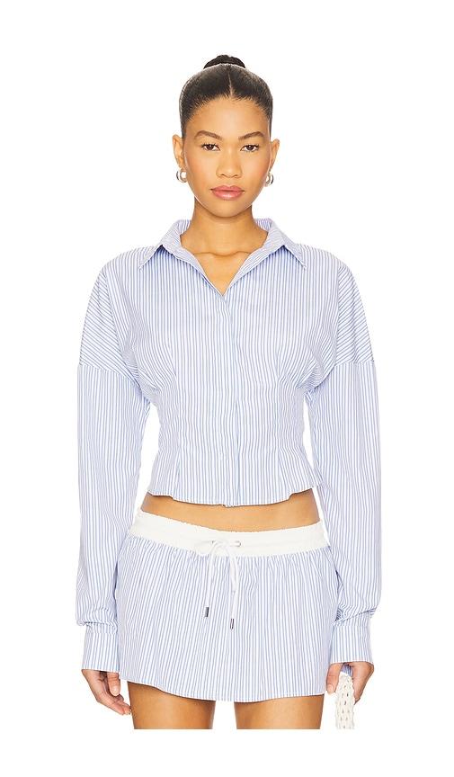 ow collection eliza shirt in blue.