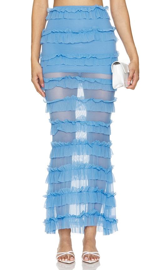 ow collection gracie maxi skirt in blue.