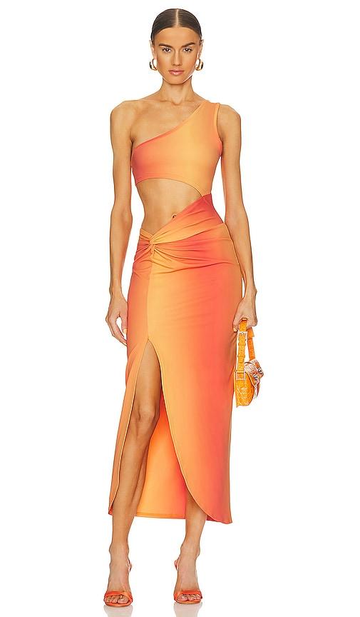 ow collection isabel dress in orange.