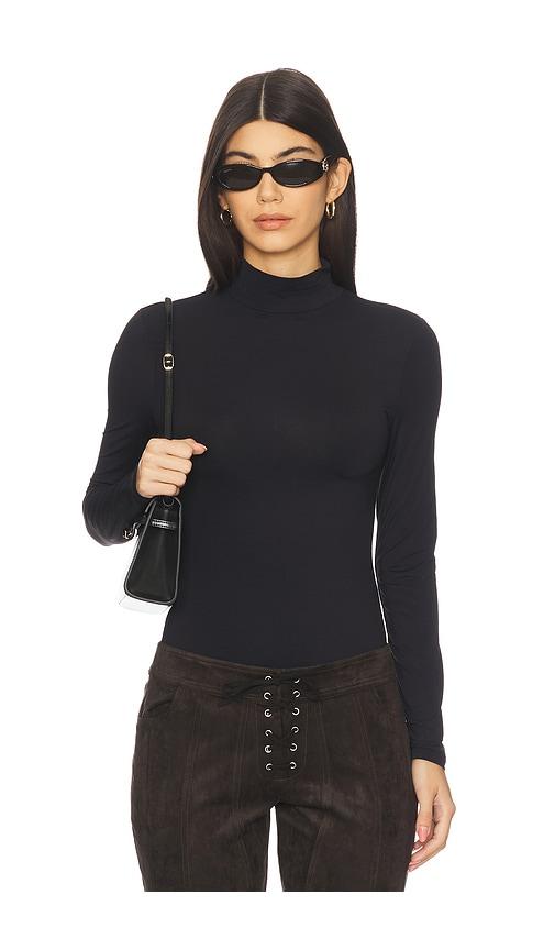 ow collection lexi turtleneck bodysuit in black.