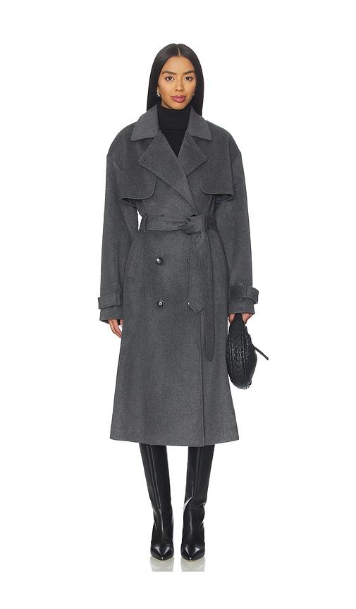 ow collection matilda wool coat in charcoal.