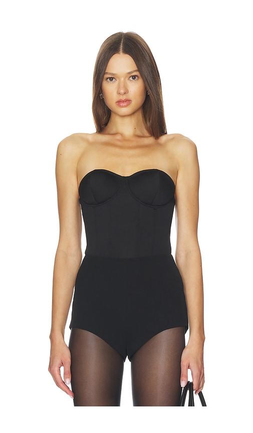 ow collection reese corset top in black.