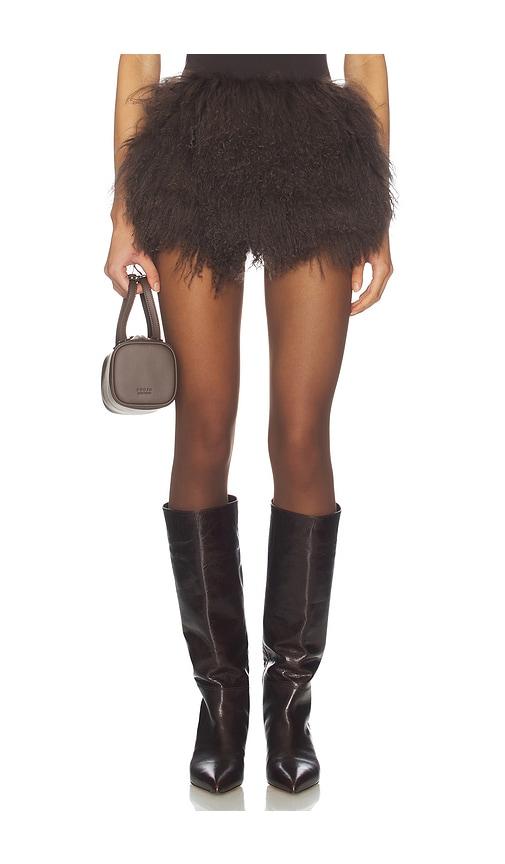 ow collection thea mini skirt in brown.