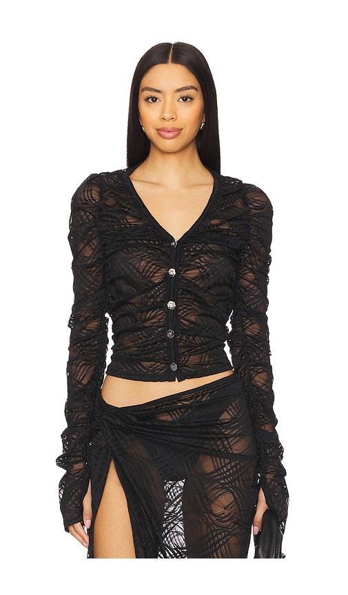 ow collection wanted lace cardigan in black.