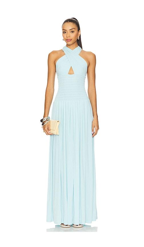ow collection x revolve rhea maxi dress in baby blue.