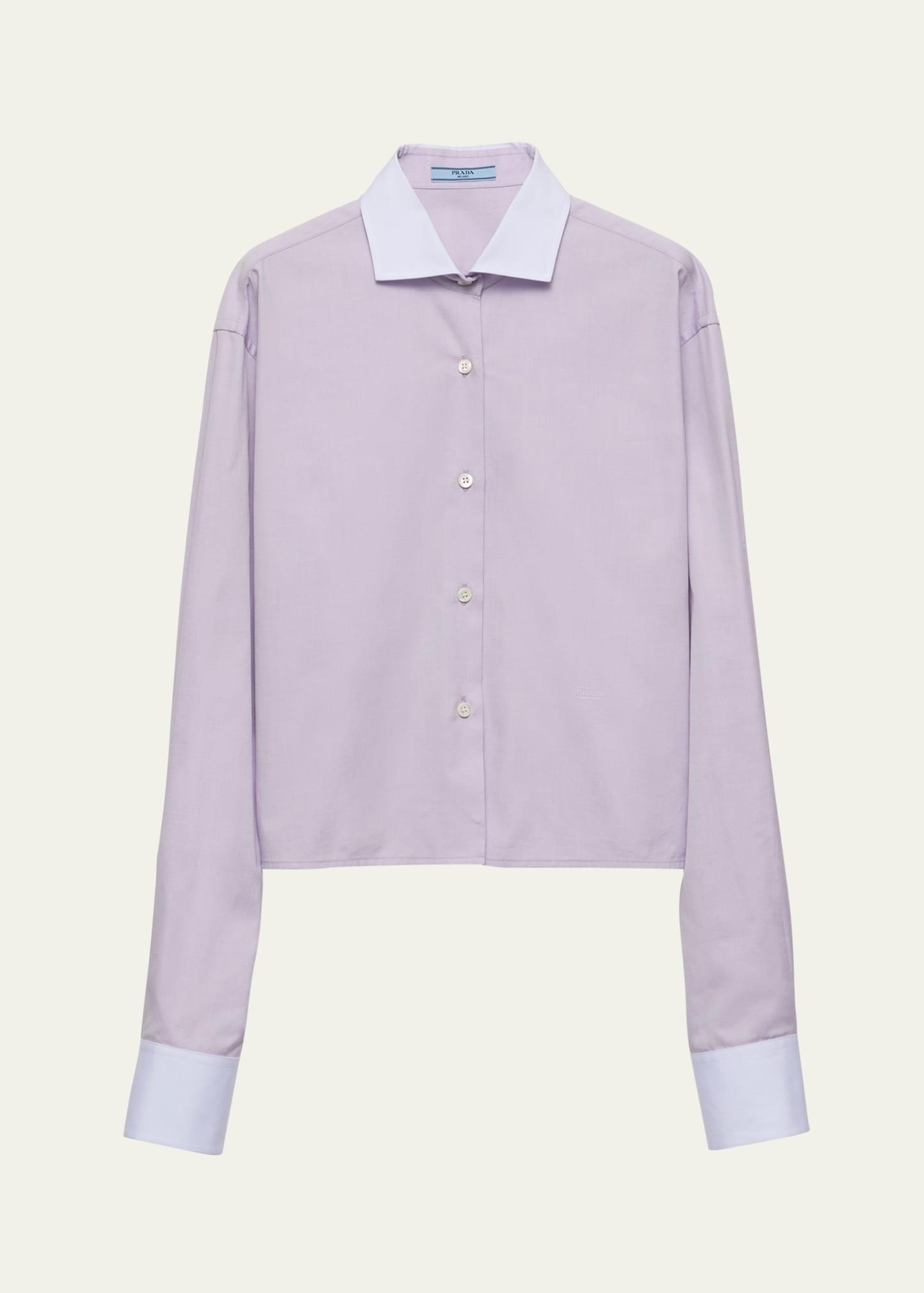 oxford poplin button down top
