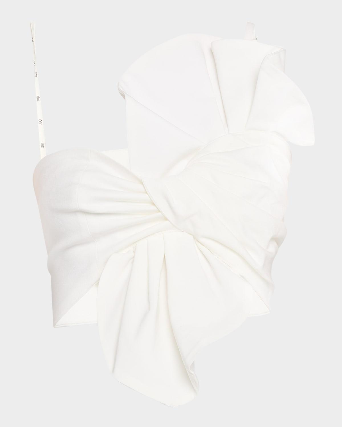 oyster twist-front crop top