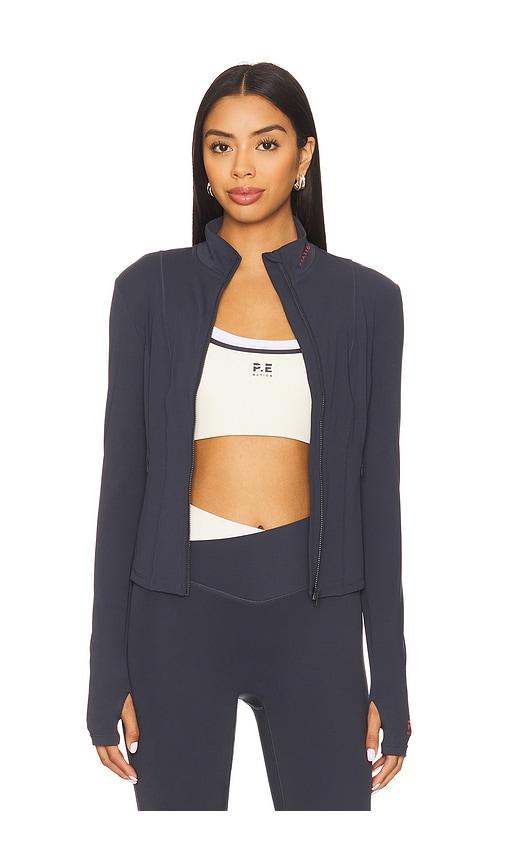 p.e nation breakthrough jacket in navy.
