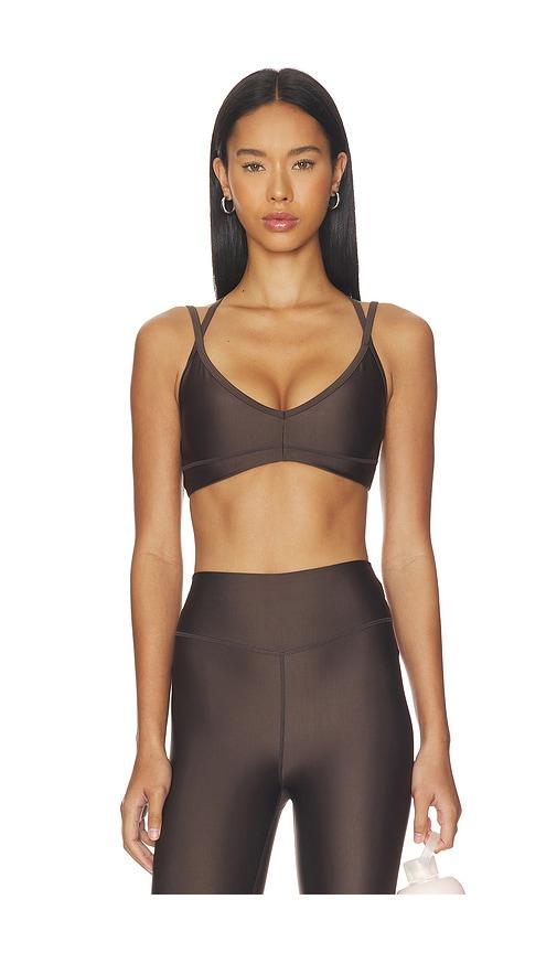 p.e nation paramount sports bra in chocolate.