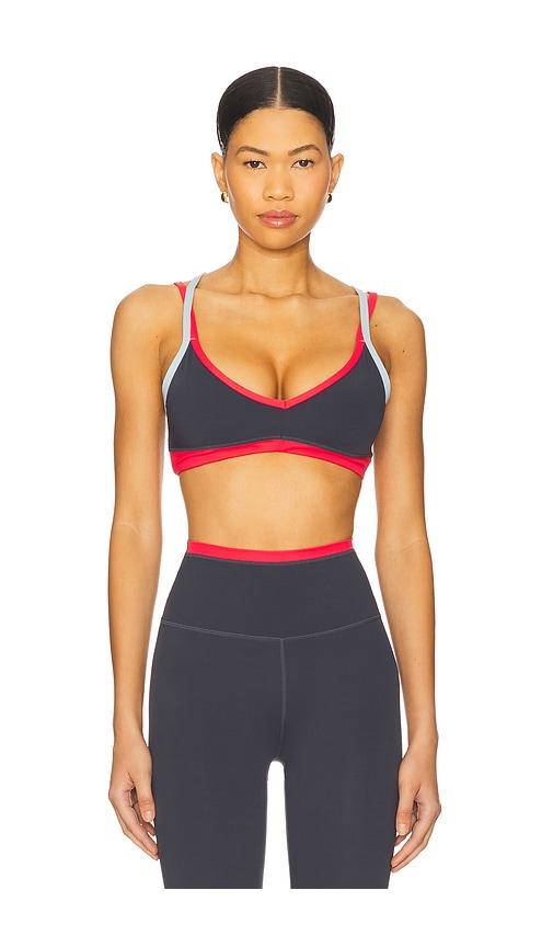 p.e nation paramount sports bra in navy.