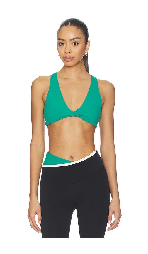 p.e nation swift sports bra in green.