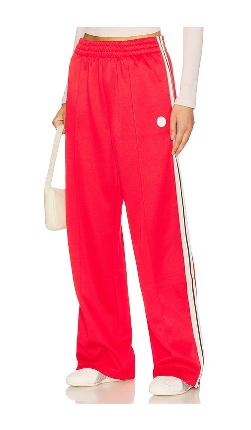 p.e nation tricot trackpant in red.