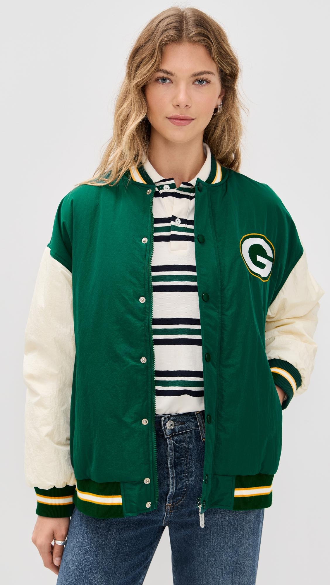 packers colorblock bomber jacket