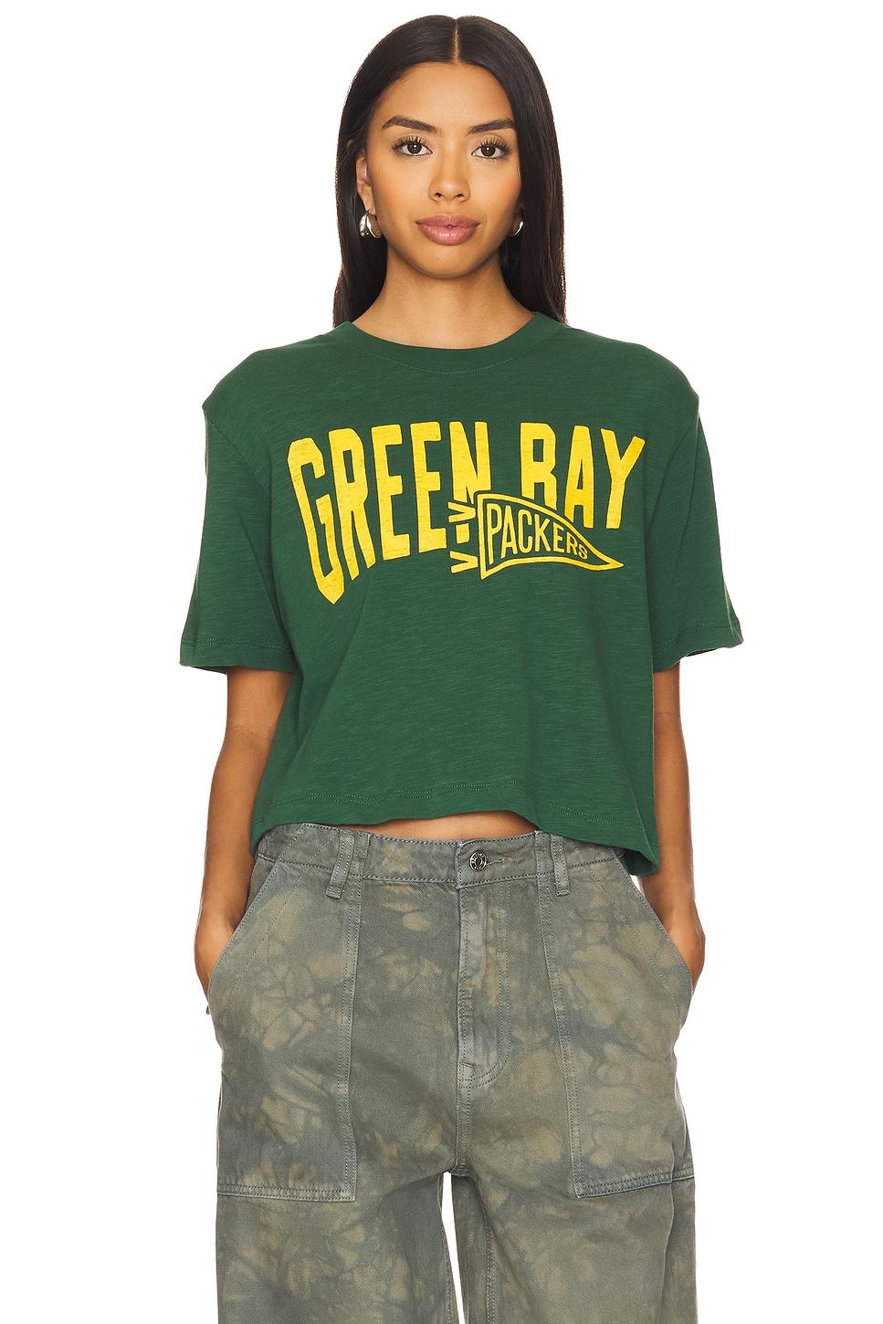 packers dual threat mock neck crop tee