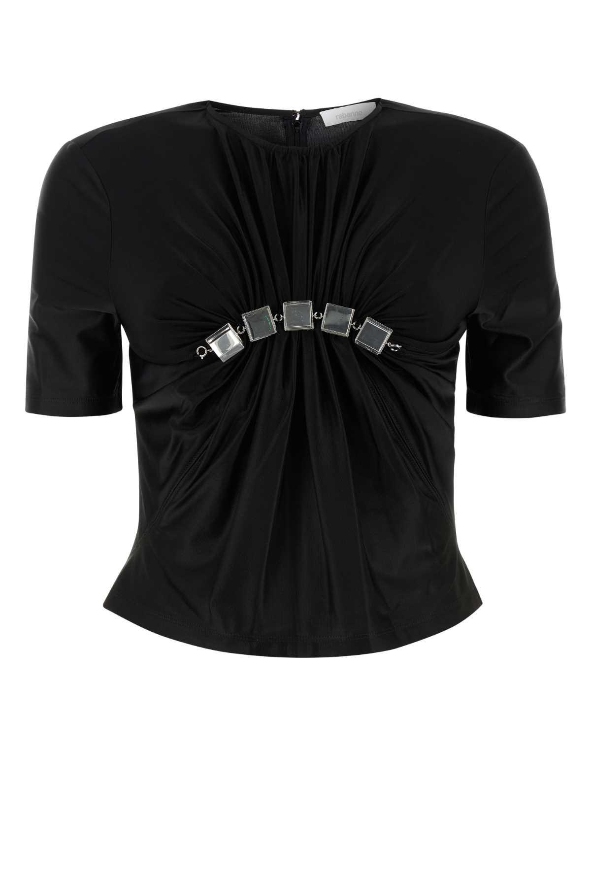 paco rabanne black stretch viscose top