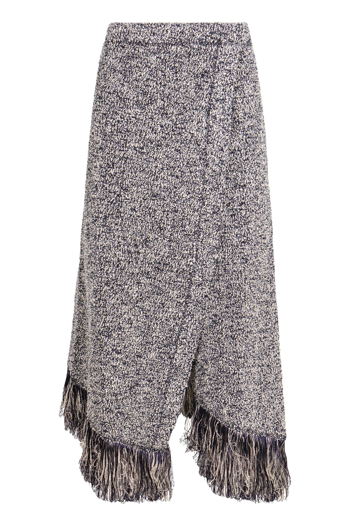 paco rabanne fringed wrap skirt