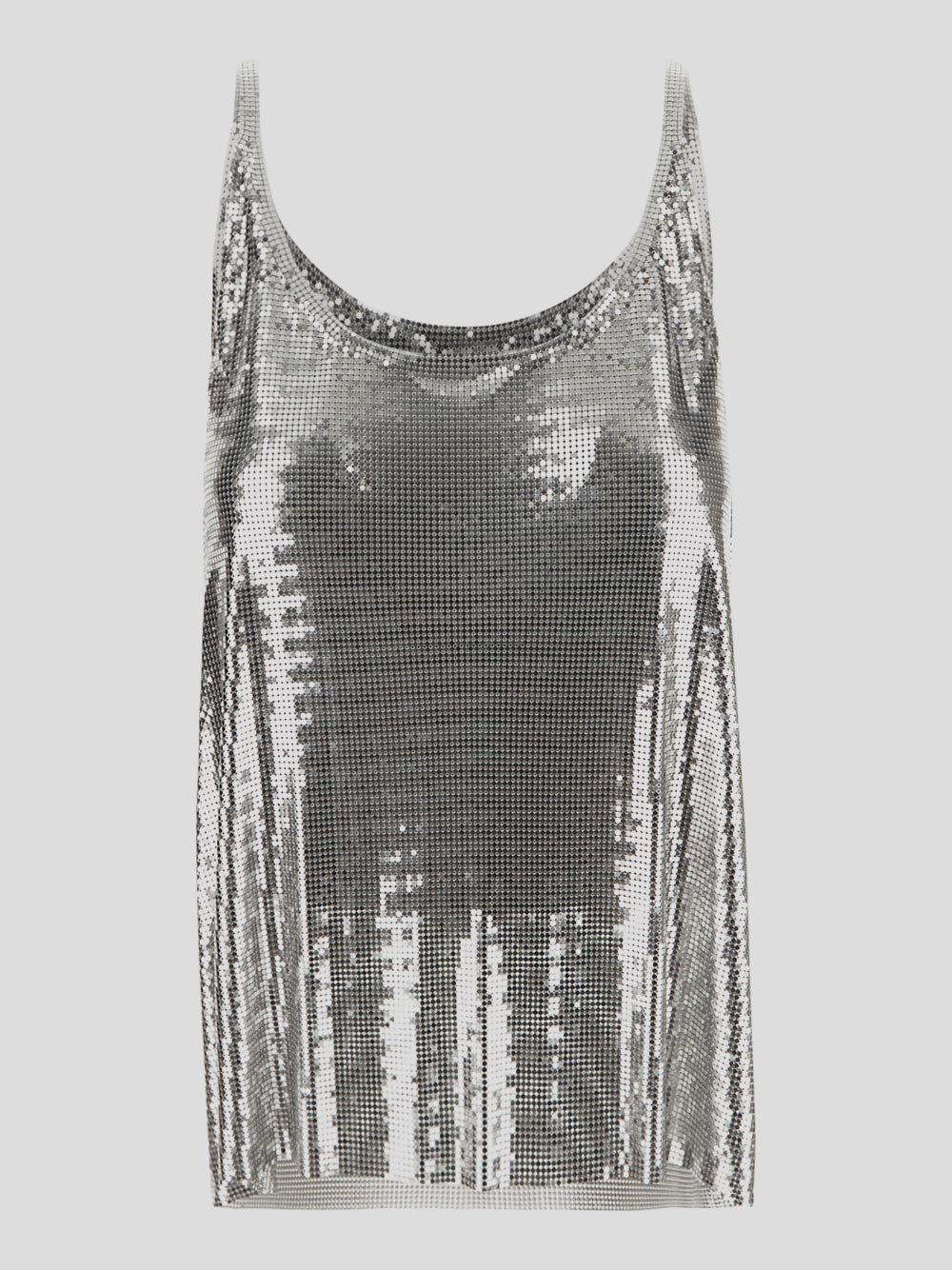 paco rabanne metallic mesh tank top