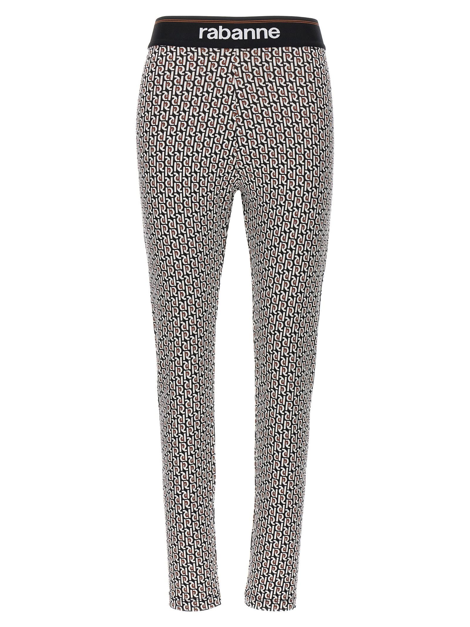 paco rabanne monogram jacquard logo waistband leggings