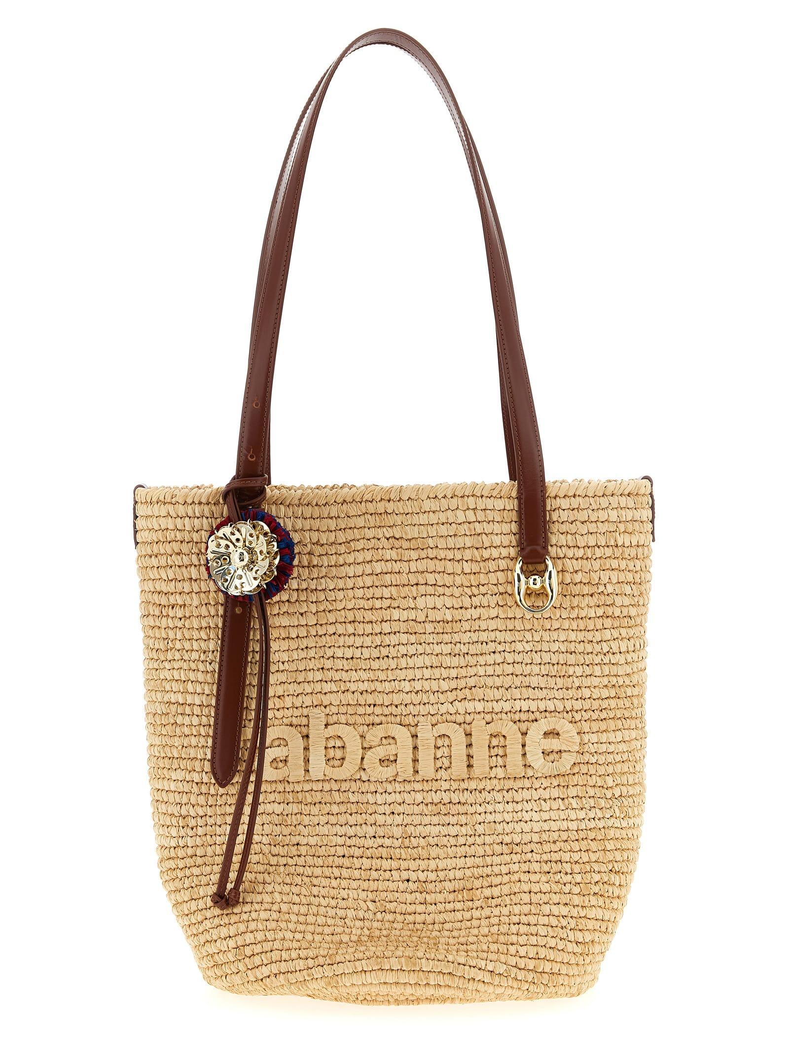 paco rabanne natural raffia tote bag shopping bag