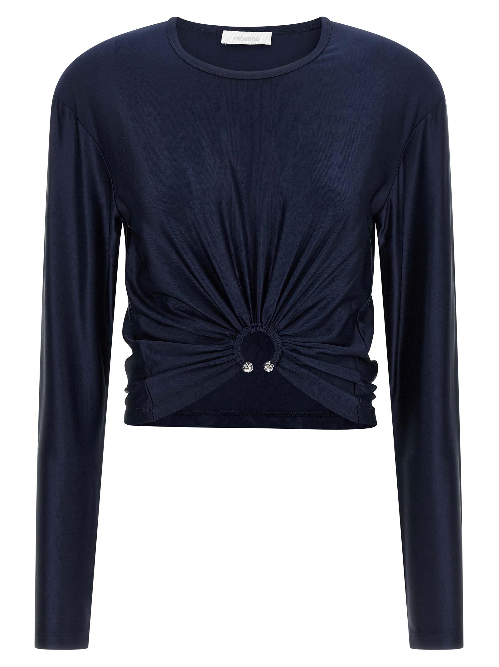 paco rabanne piercing detail top blue viscose tops - women