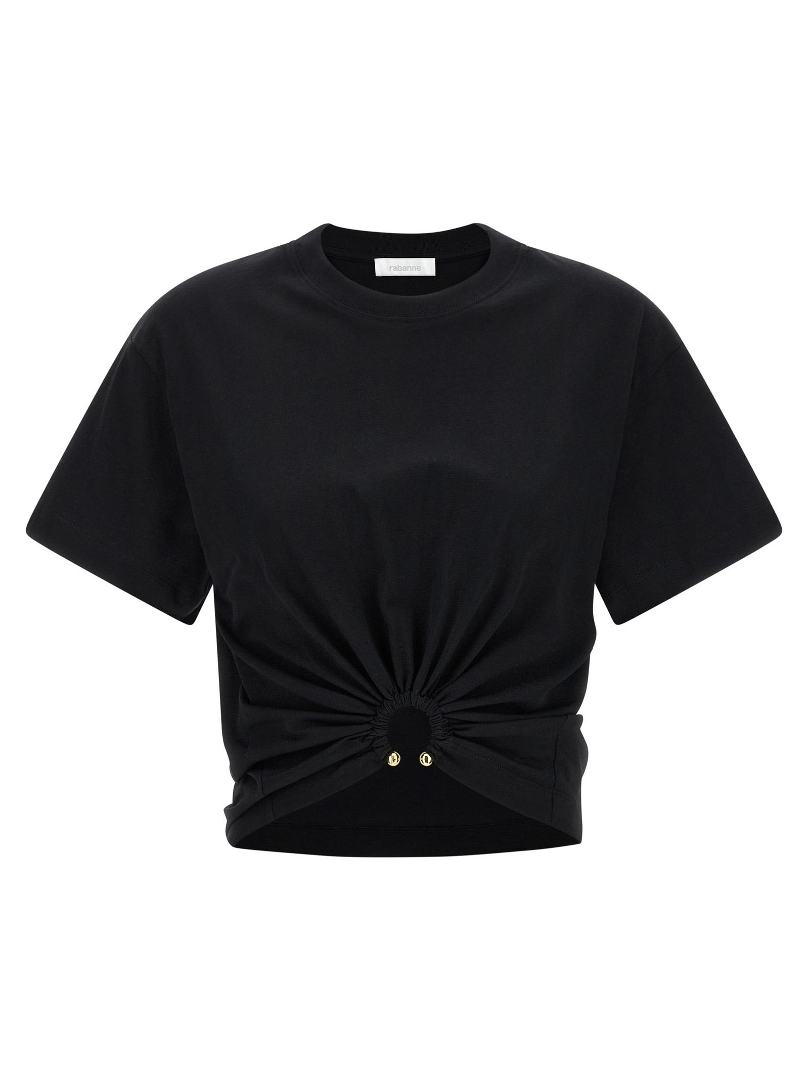 paco rabanne piercing t-shirt black cotton - women