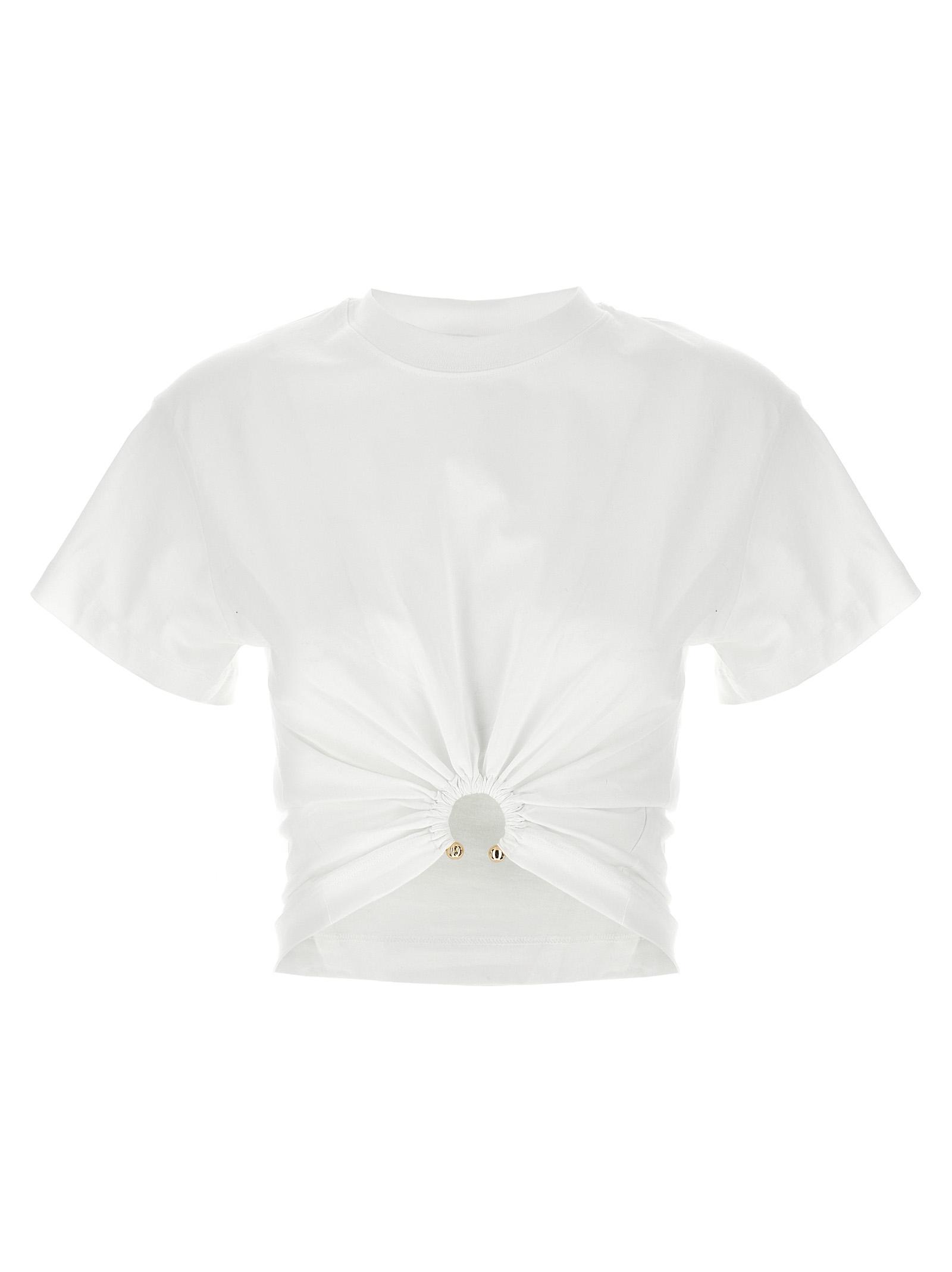 paco rabanne piercing t-shirt white cotton - women