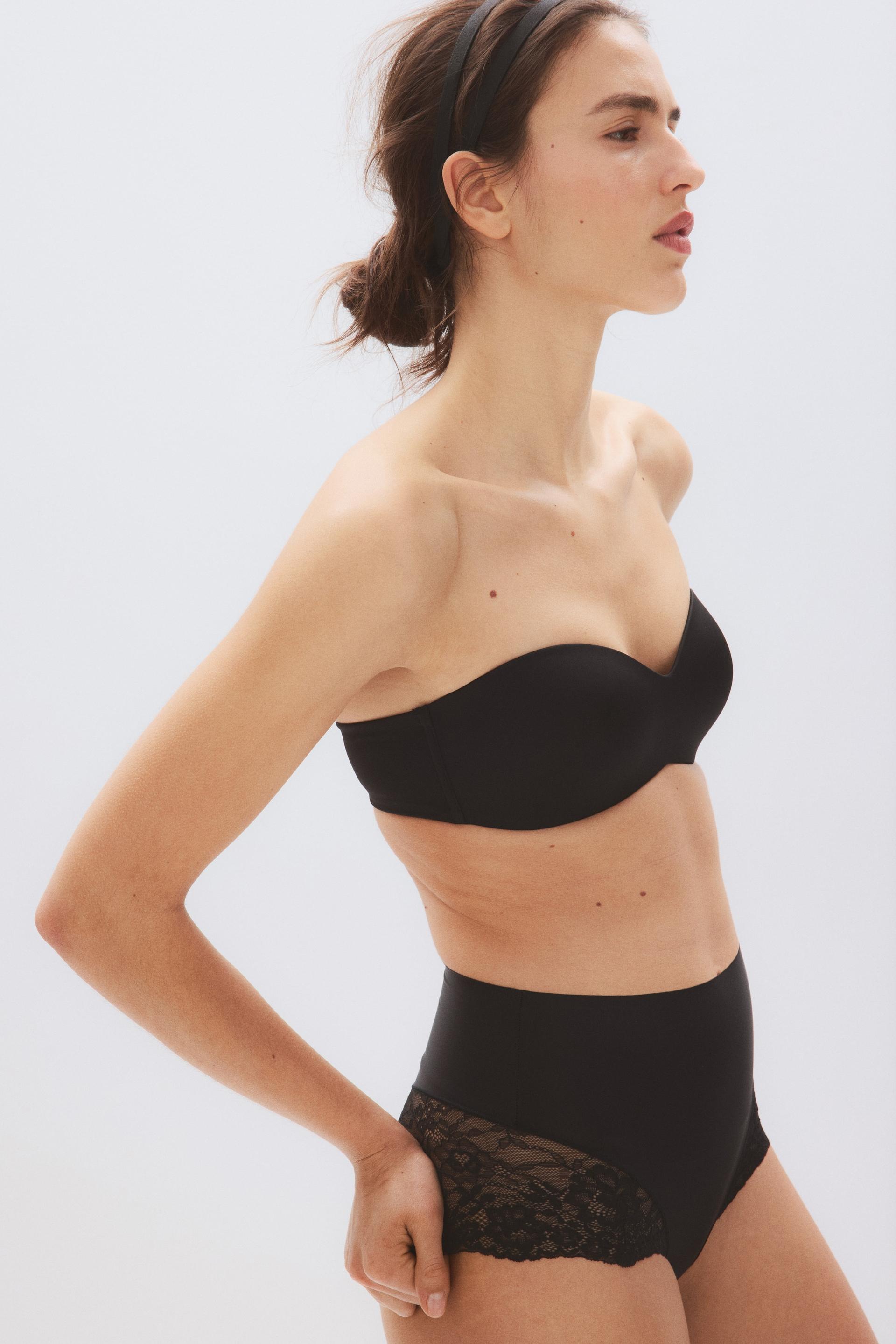 padded microfiber bandeau bra