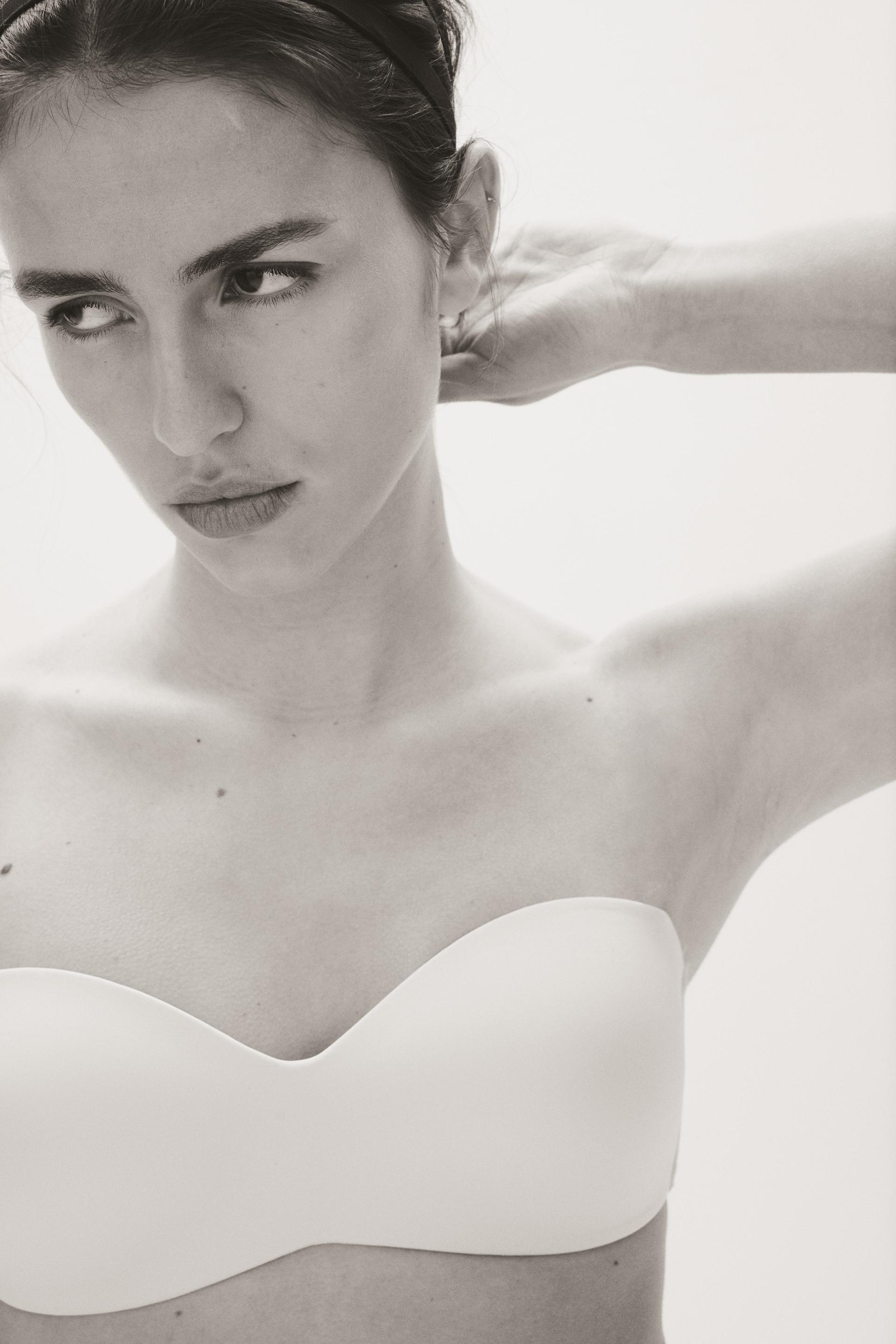 padded microfiber bandeau bra