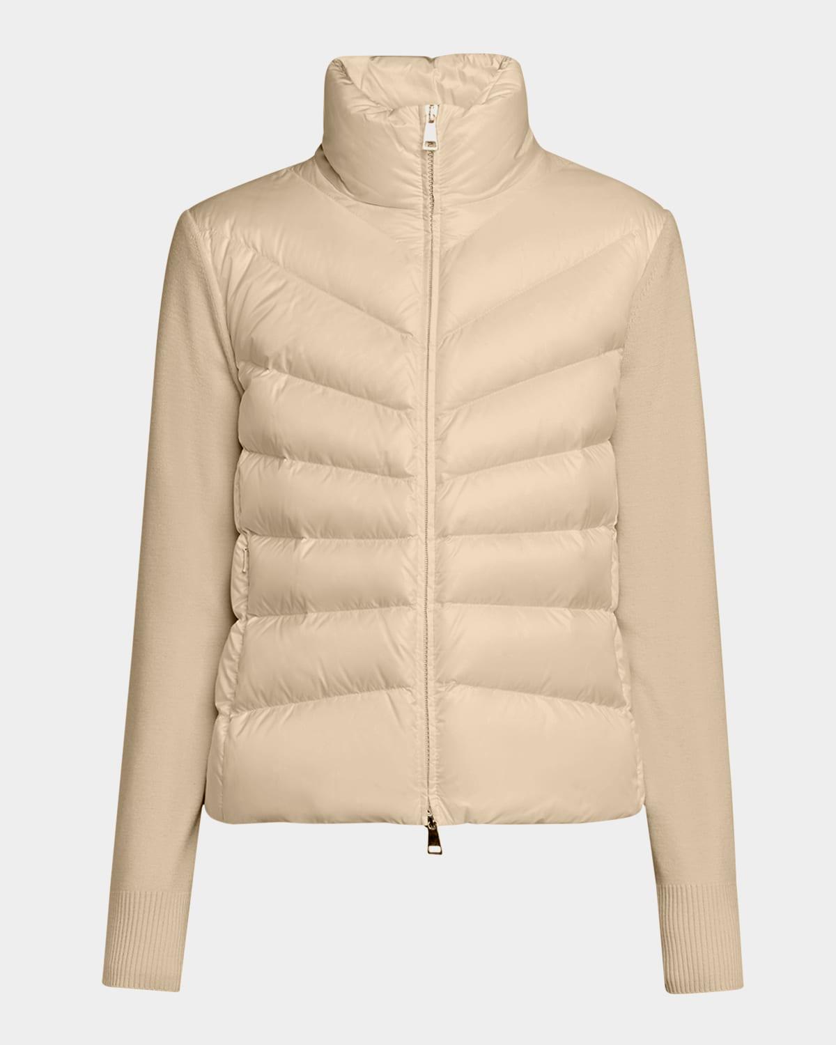 padded wool cardigan