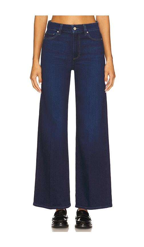 paige anessa wide leg jeans in blue.