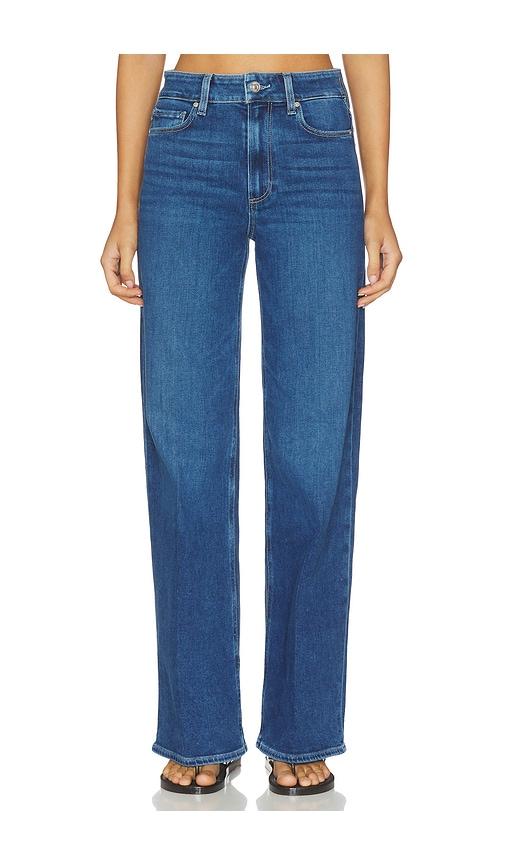 paige anessa wide leg jeans in blue.