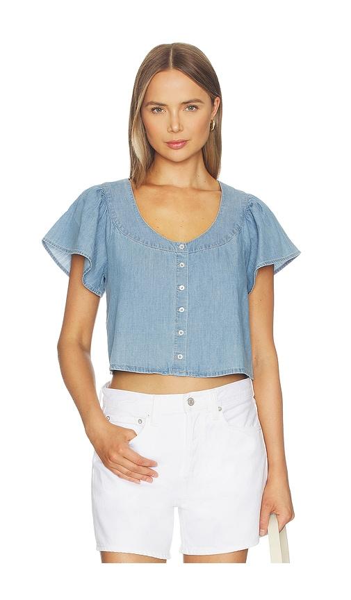 paige belle top in blue.